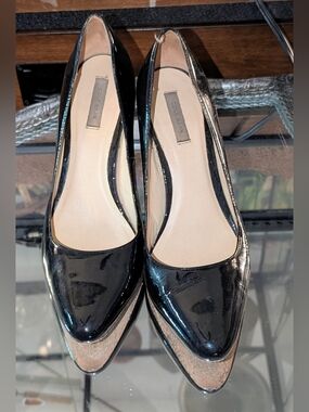 Cole Haan Nike Air Black Patent Pointed Toe Heels US 7.5
